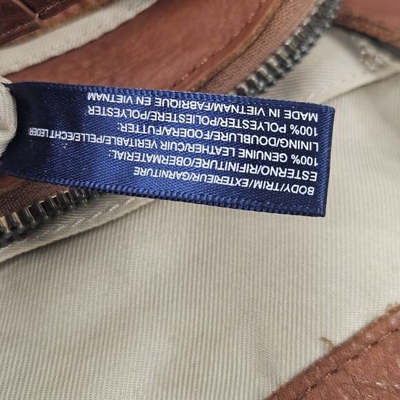 American Leather Co Women's Lenox Triple Entry Satchel Brandy Brown Shoulder Bag - Picture 13 of 13